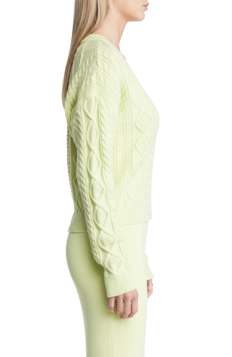 Open Edit Cable Stitch Cotton Blend Sweater, Alternate, color,