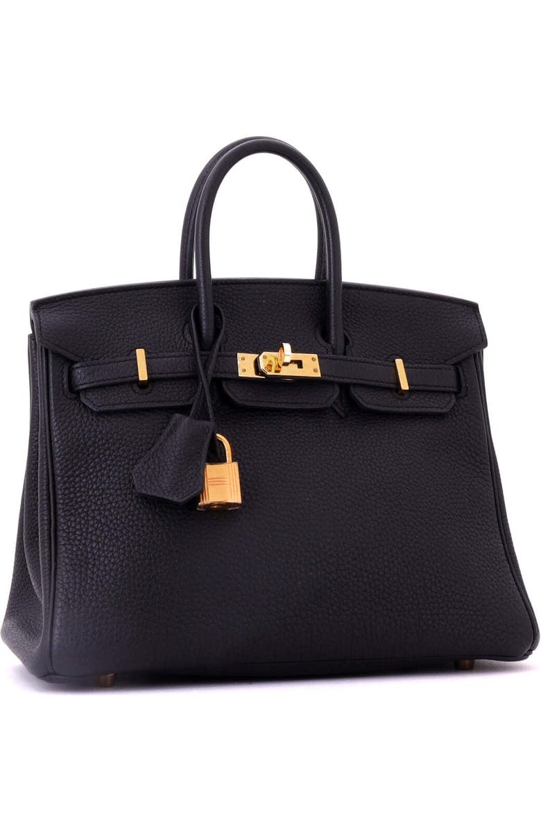 Pre-Owned Hermes Birkin Handbag Black Togo with Rose Gold Hardware 25, Alternate, color, Noir