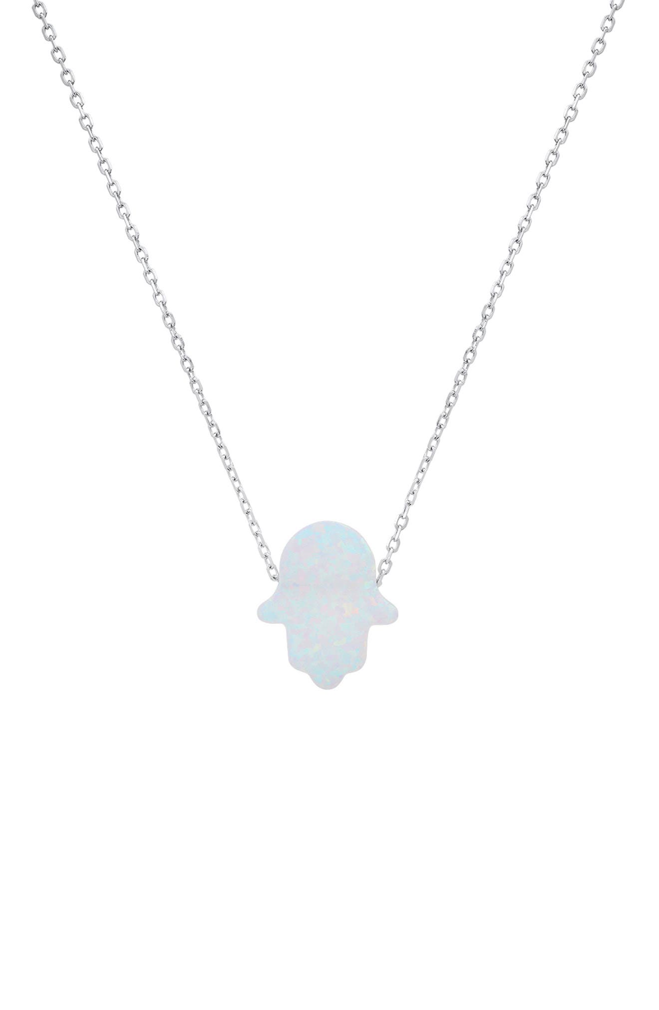 Queen Jewels Opal Hamsa Pendant Necklace