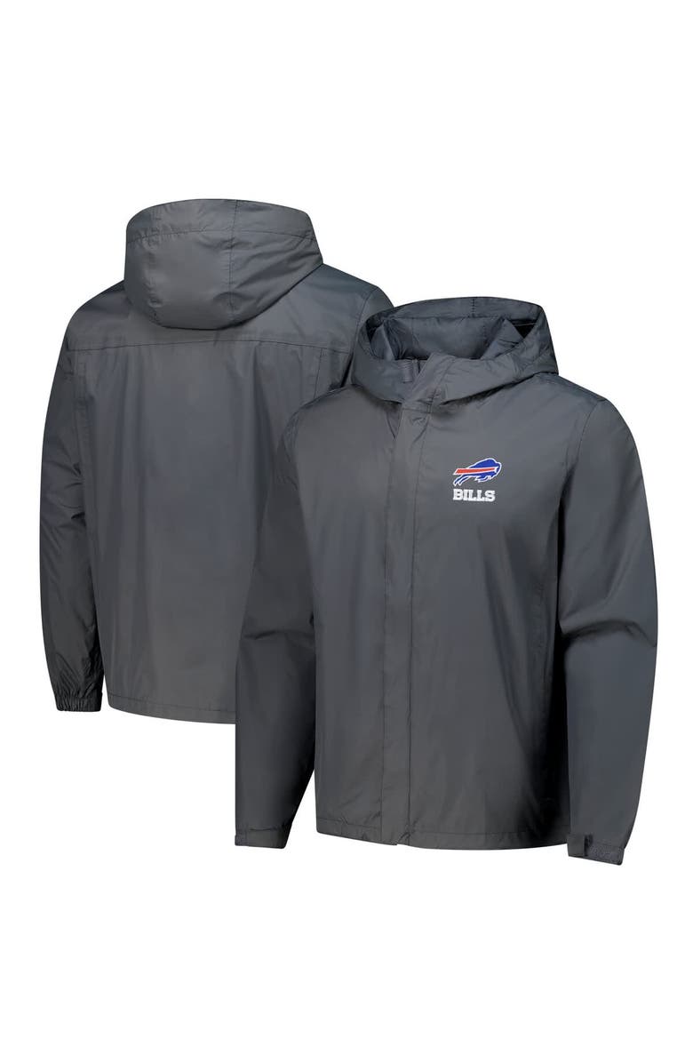 DUNBROOKE Men's Dunbrooke Graphite Buffalo Bills Tropic Waterproof Packable Full-Zip Hoodie Jacket, Main, color, Graphite