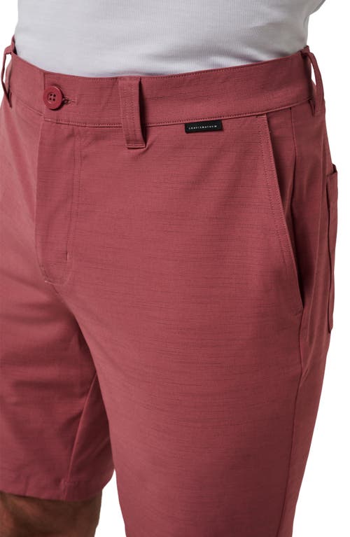 Travismathew Travel Year Flat Front Shorts In Heather Roan Rouge