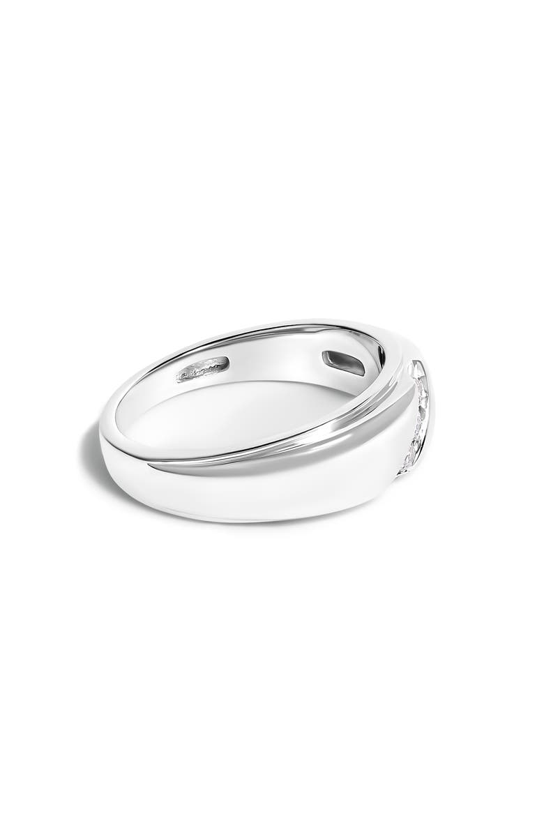 Men's Silver 1/6 Cttw 3 Stone Diamond Band Ring, Alternate, color, White