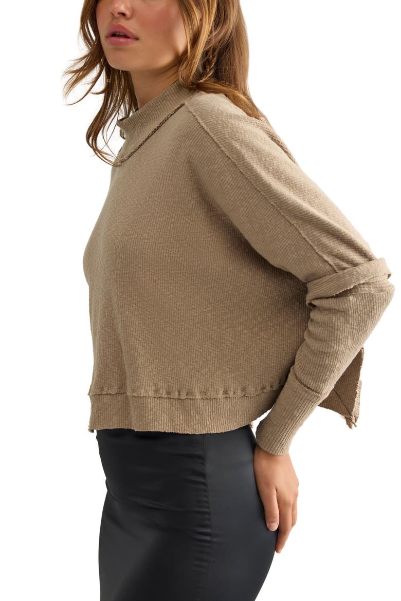 Moon Daisy Mock Neck Top, Alternate, color, SAGED ARMY