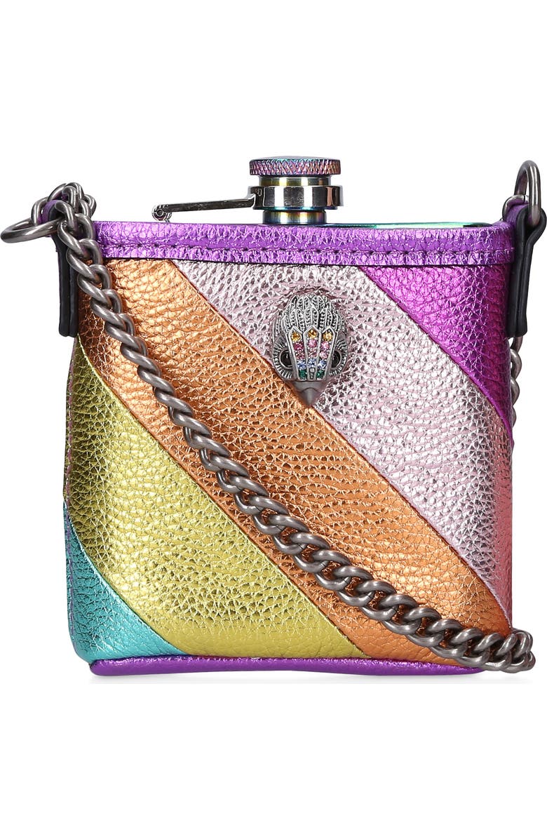 Kurt Geiger London Kensington Metallic Leather Flask, Main, color,
