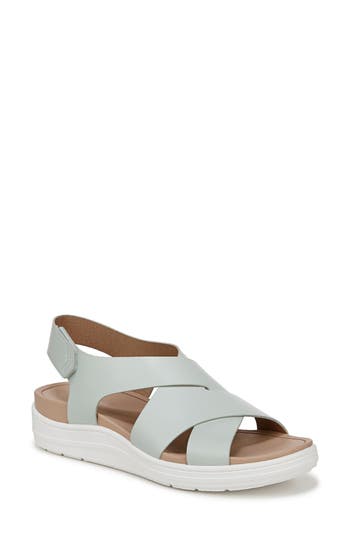 Dr. Scholl's Women's Time Off Sea Slingback Wedge Sandals In Blue