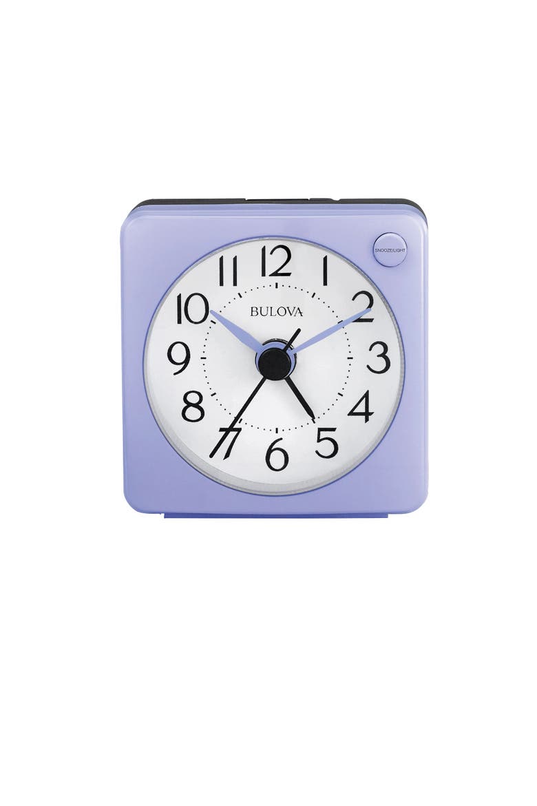 Violet Travel Alarm Quartz Clock, Main, color, Purple