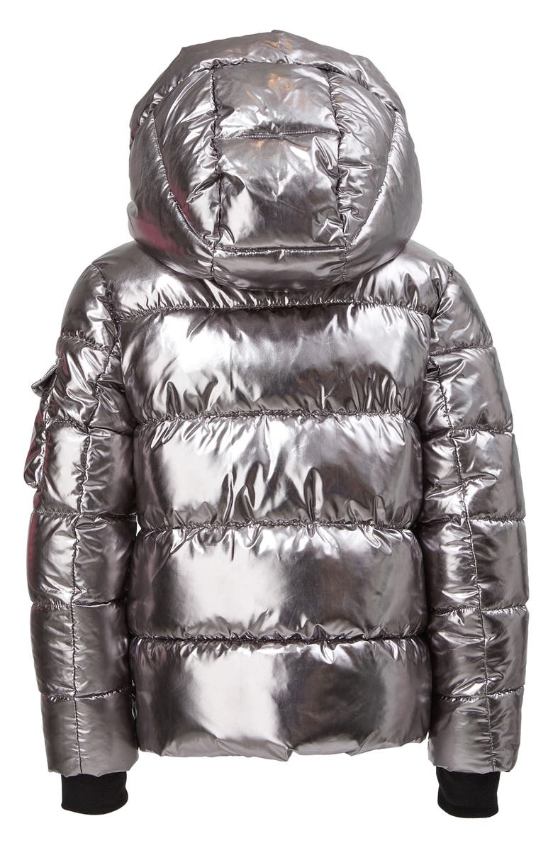 S13 Kids' Ella Metallic Quilted Jacket, Alternate, color, Metal