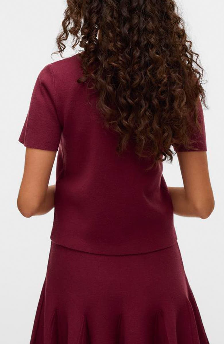 VERO MODA Kristen Short Sleeve Sweater, Alternate, color, Syrah