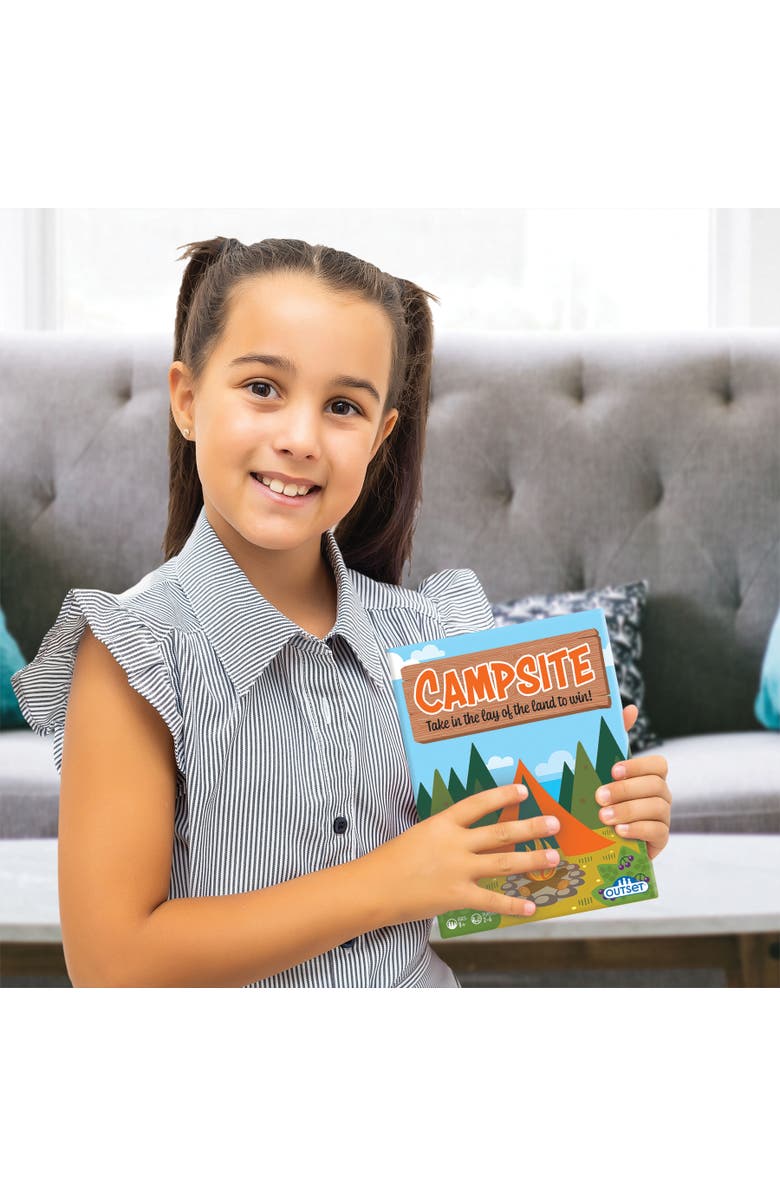 Outset Campsite Simple Strategy Tile Laying Board Game, Alternate, color, Multicolored