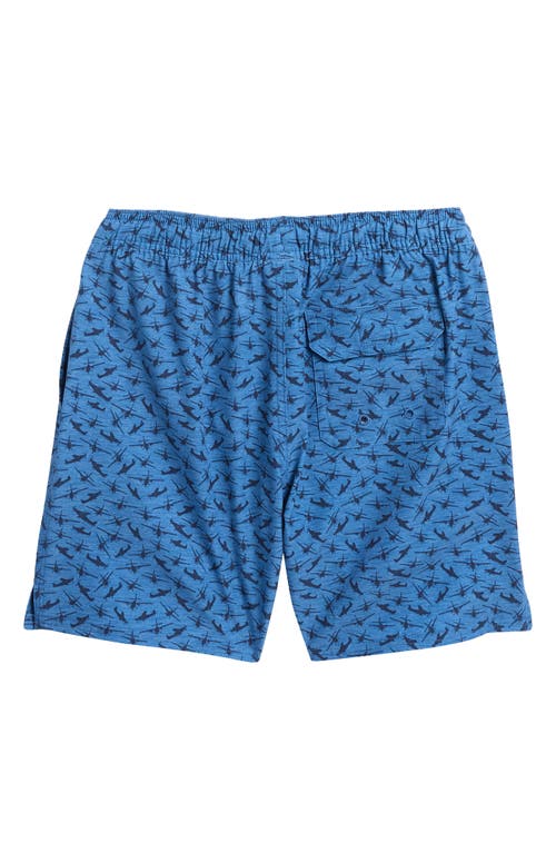 Vineyard Vines Kids' Chappy Beach Print Swim Trunks In Seaplane Moonshine