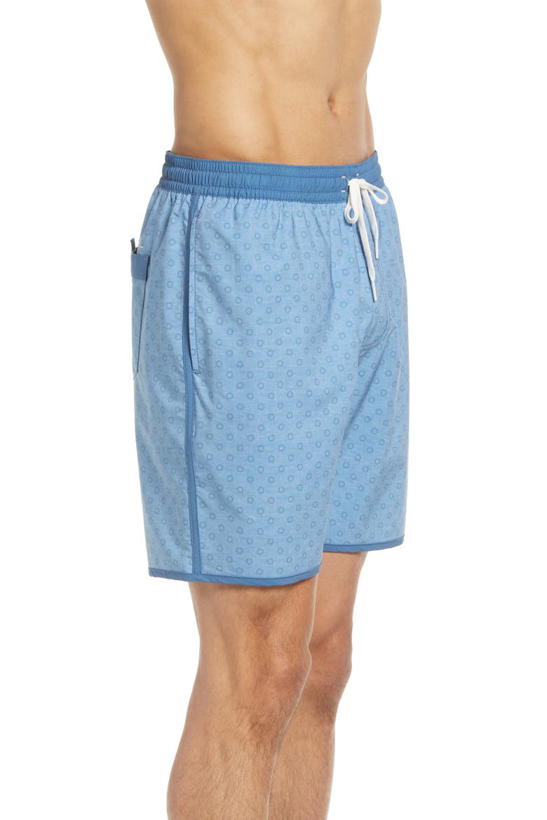Men's Helicopter Tour Swim Trunks, Alternate, color, HEATHER AEGEAN BLUE