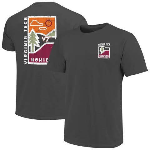 Men's  Graphite Virginia Tech Hokies Comfort Colors Minimal Vista Distressed Graphics T-Shirt