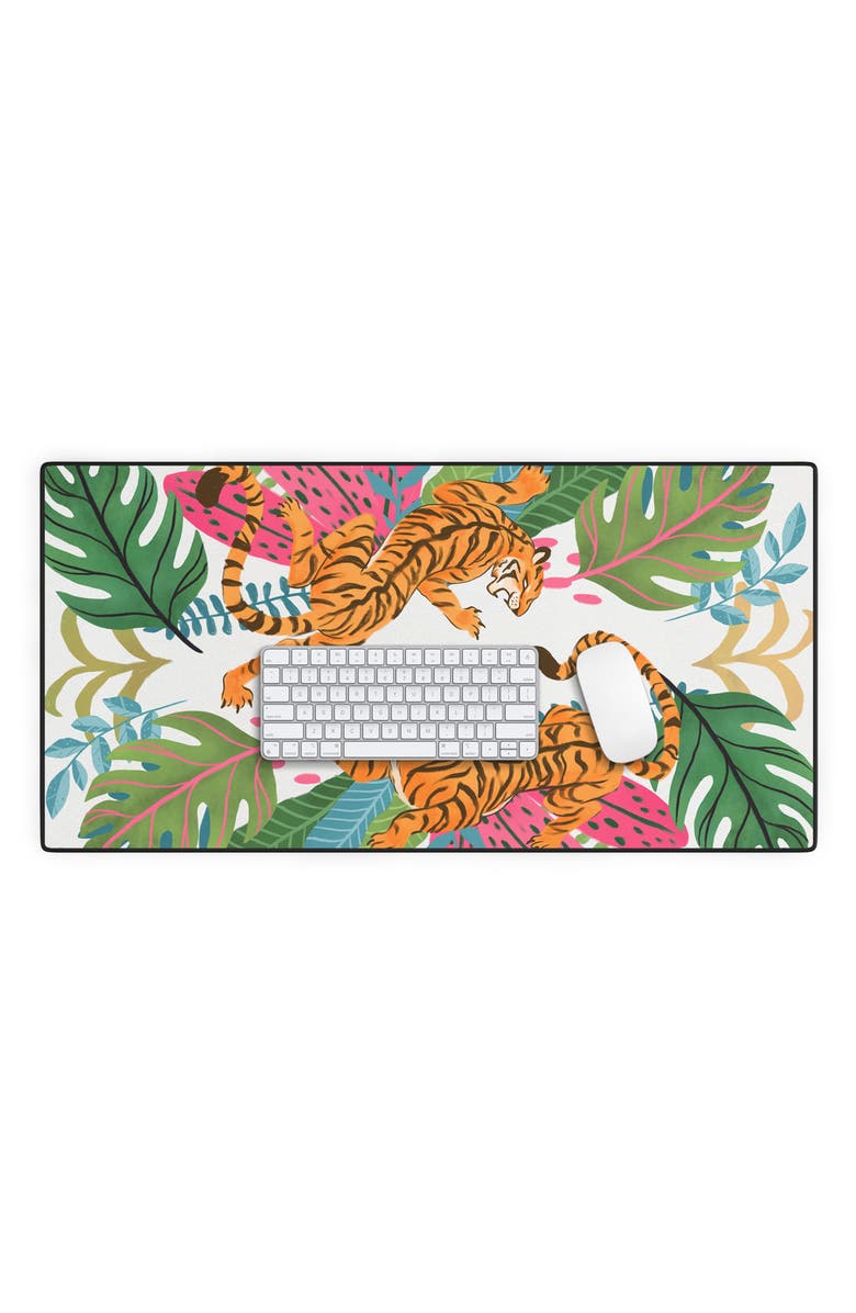 Deny Designs Avenie Jungle Cats II Desk Mat, Alternate, color, Multi