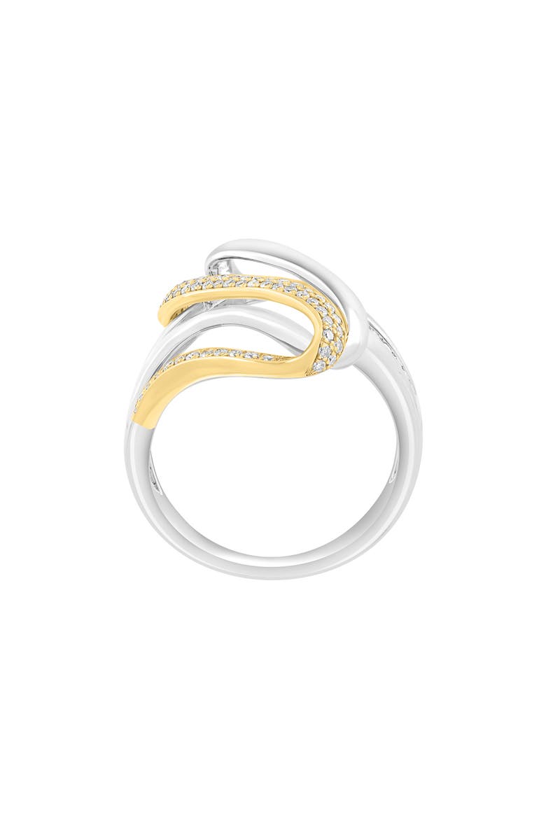 Two-Tone Pavé Diamond Swirl Ring, Alternate, color, GOLD
