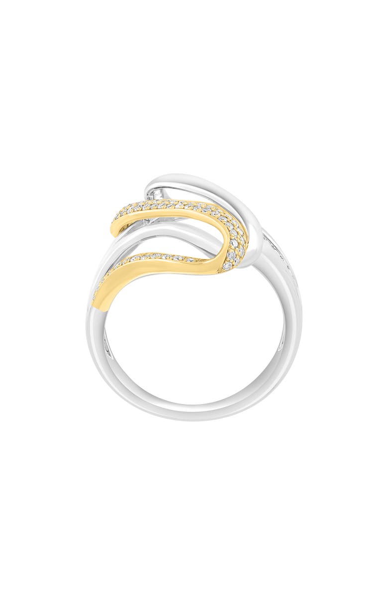 EFFY Two-Tone Pavé Diamond Swirl Ring, Alternate, color,