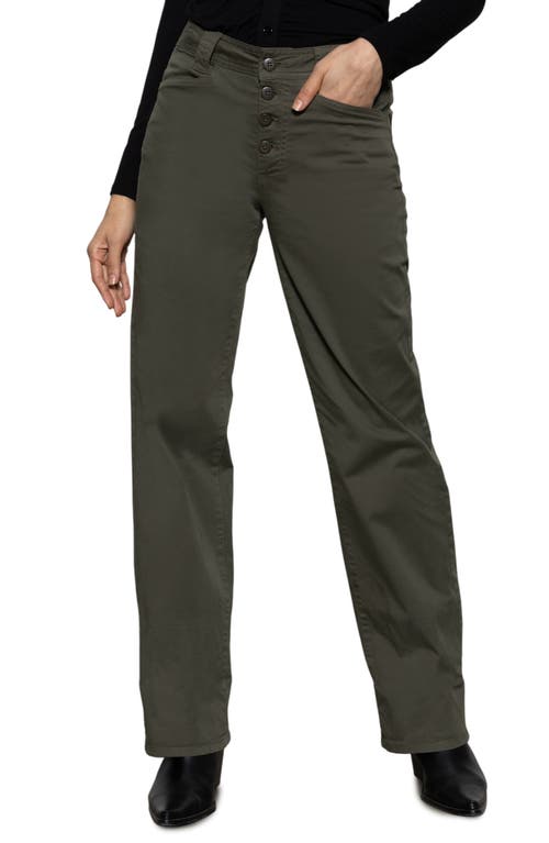 Sanctuary Luna High Waist Stretch Cotton Pants In Kalamata
