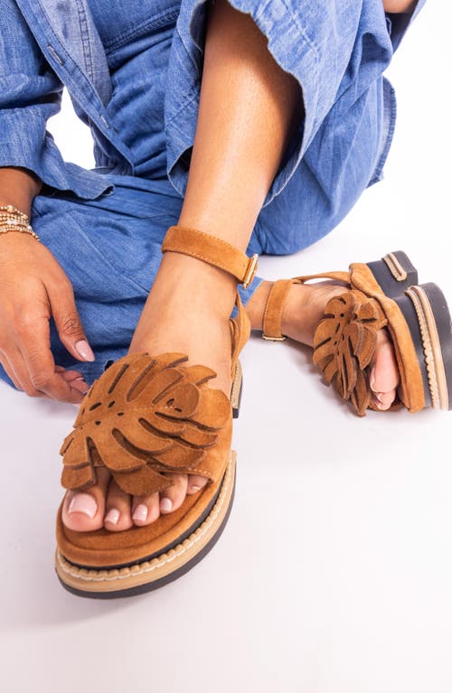 L'amour Des Pieds Alaric Ankle Strap Platform Sandal In Coffee
