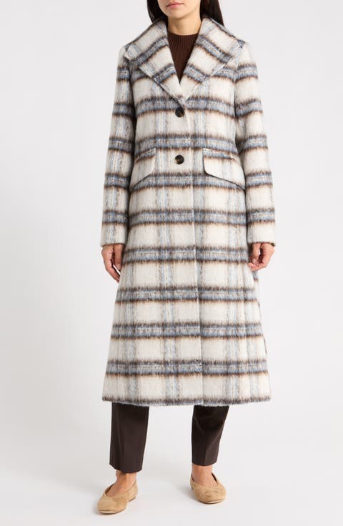 Plaid Wing Collar Coat