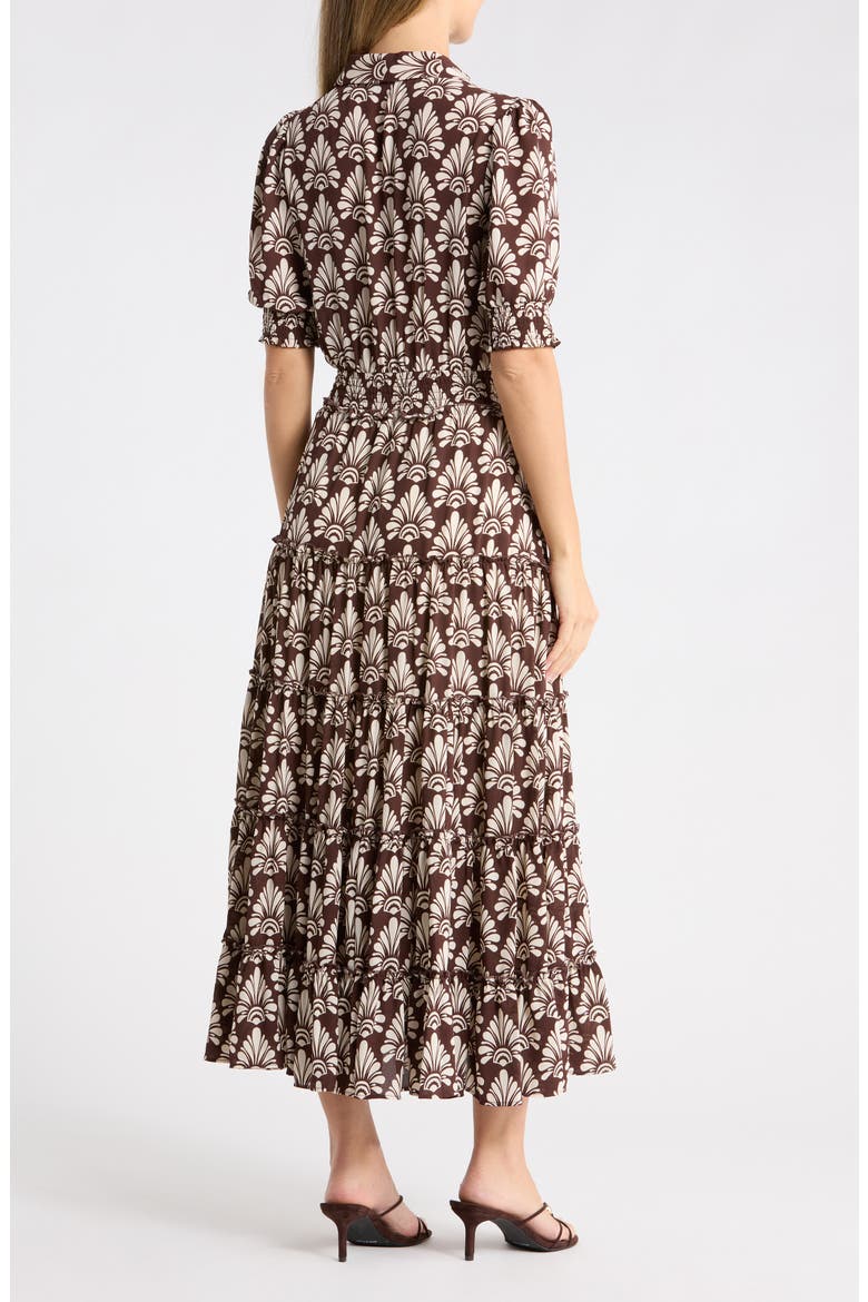 Elbow Sleeve Tiered Maxi Shirtdress, Alternate, color, ANTIQUE FAN