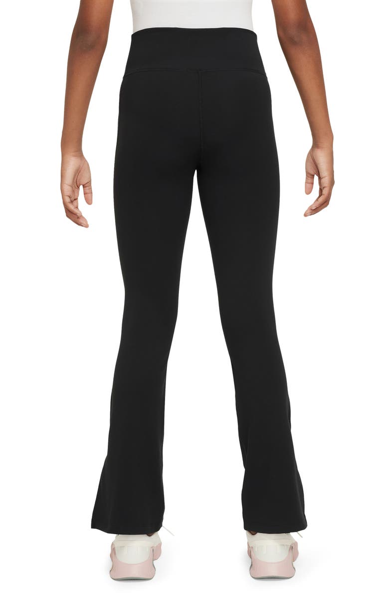 Nike Kids' Nike One Dri-FIT Flare Leggings, Alternate, color, 010 Black/White
