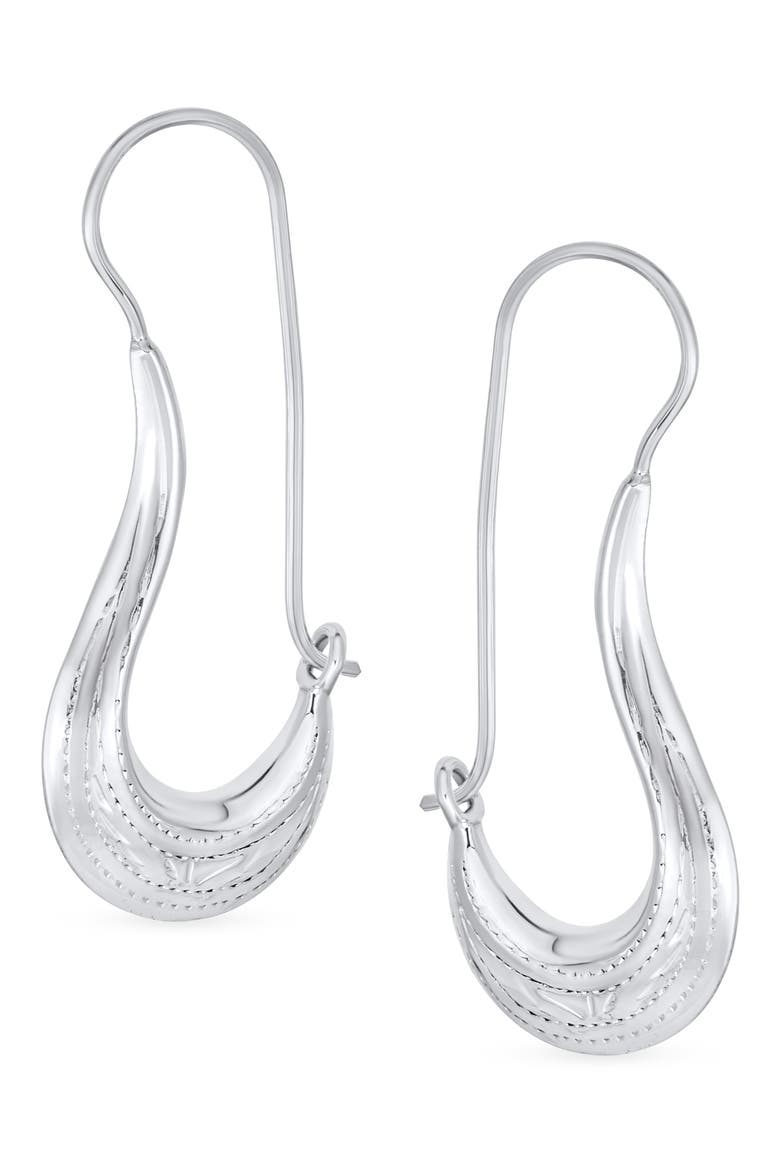 Geometric Crescent Drop Earrings, Alternate, color, GREY