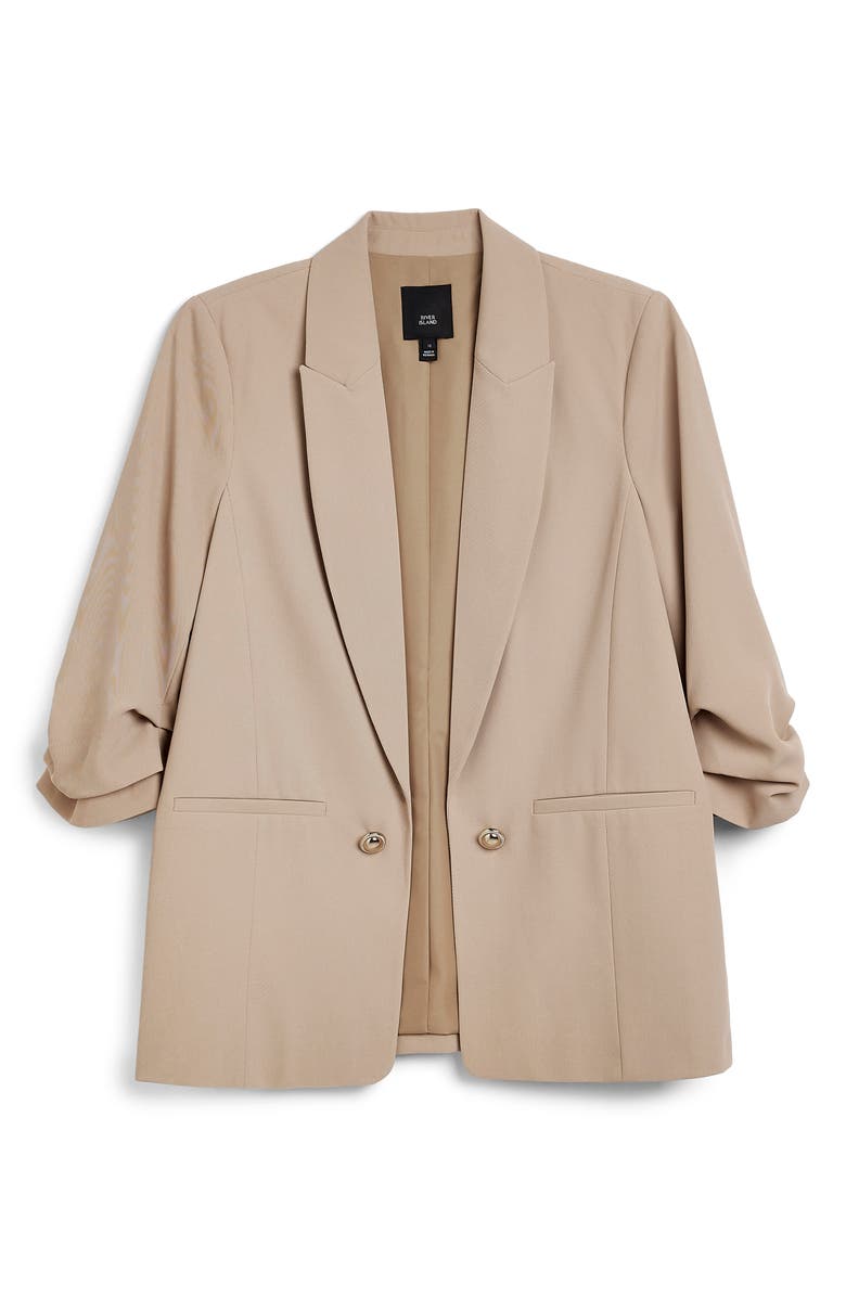River Island Pleat Sleeve Blazer, Alternate, color,