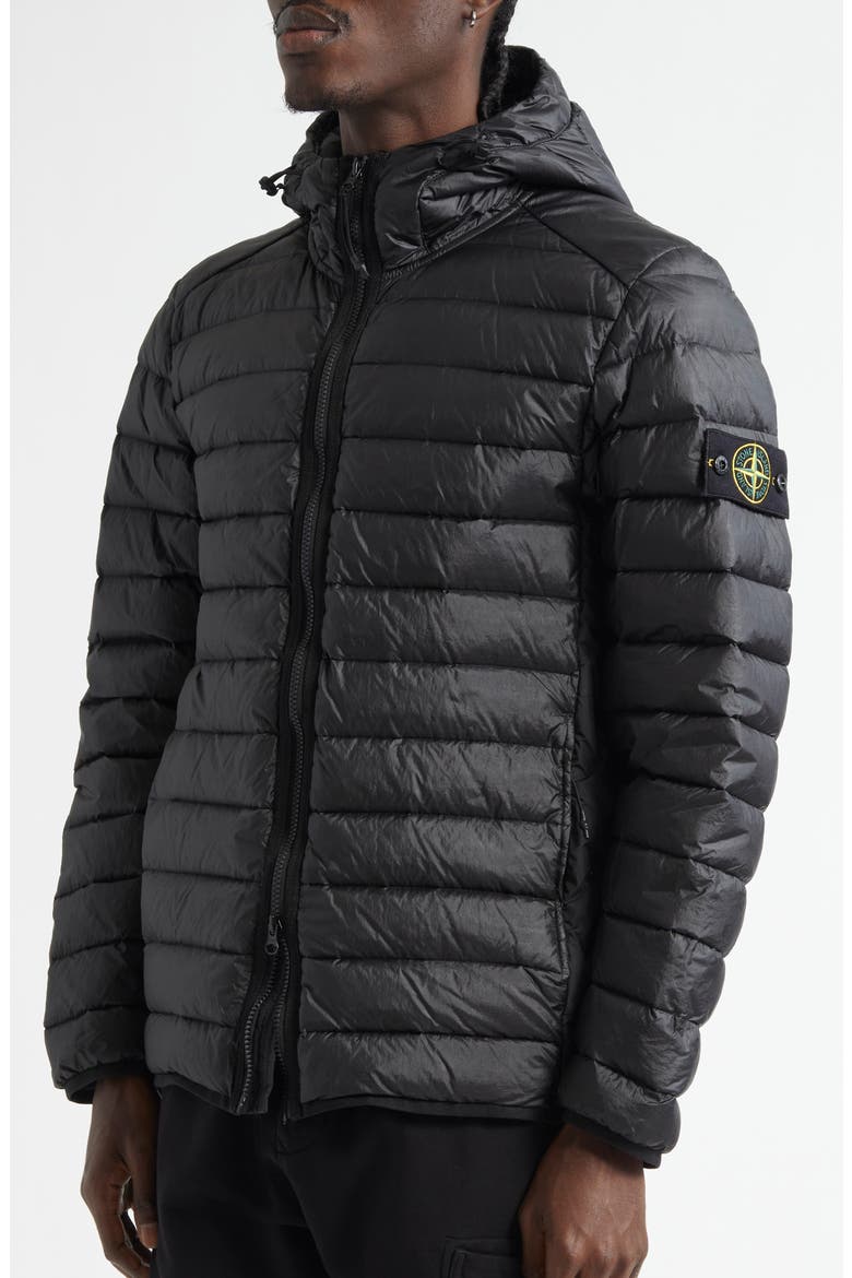 Hooded Down Puffer Jacket, Alternate, color, BLACK