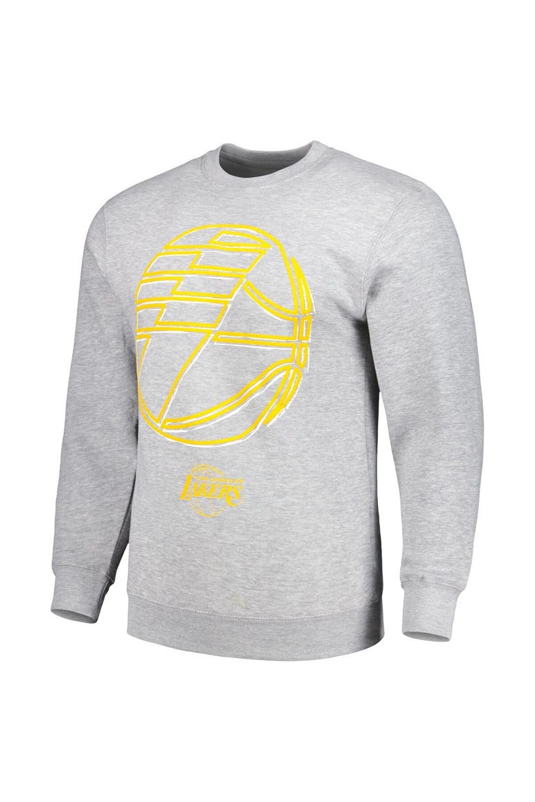 Unisex Stadium Essentials  Heather Gray Los Angeles Lakers Element Logo Pop Pullover Sweatshirt, Alternate, color, Heather Gray