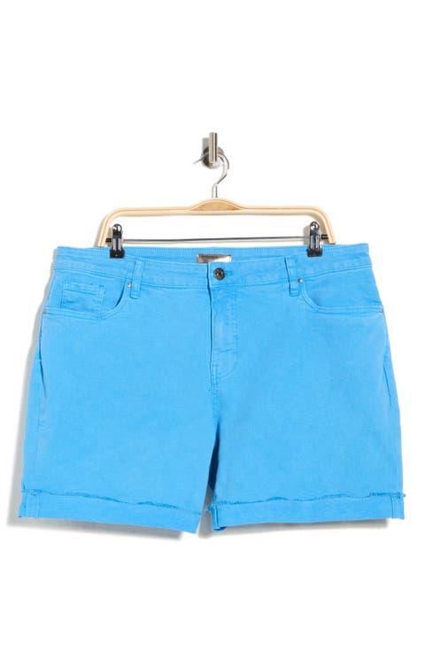 Catherine Mid Rise Denim Boyfriend Shorts (Tangerine) (Plus)