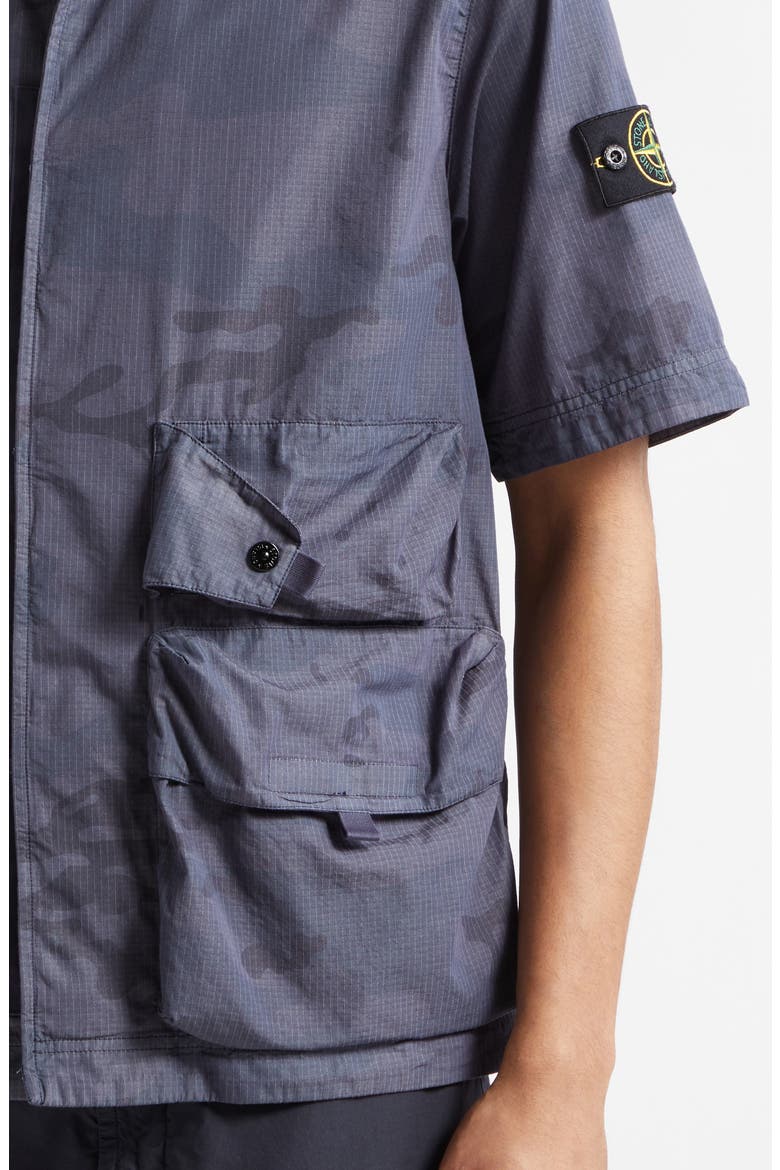 Camo Ripstop Utility Shirt, Alternate, color, BLUE GREY