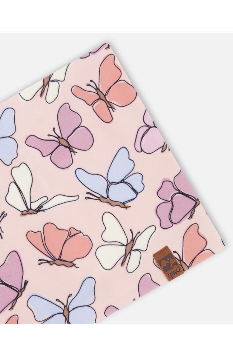 Deux par Deux Stretch Jersey Printed Butterflies Neck Tube, Alternate, color, Pink Printed Butterflies