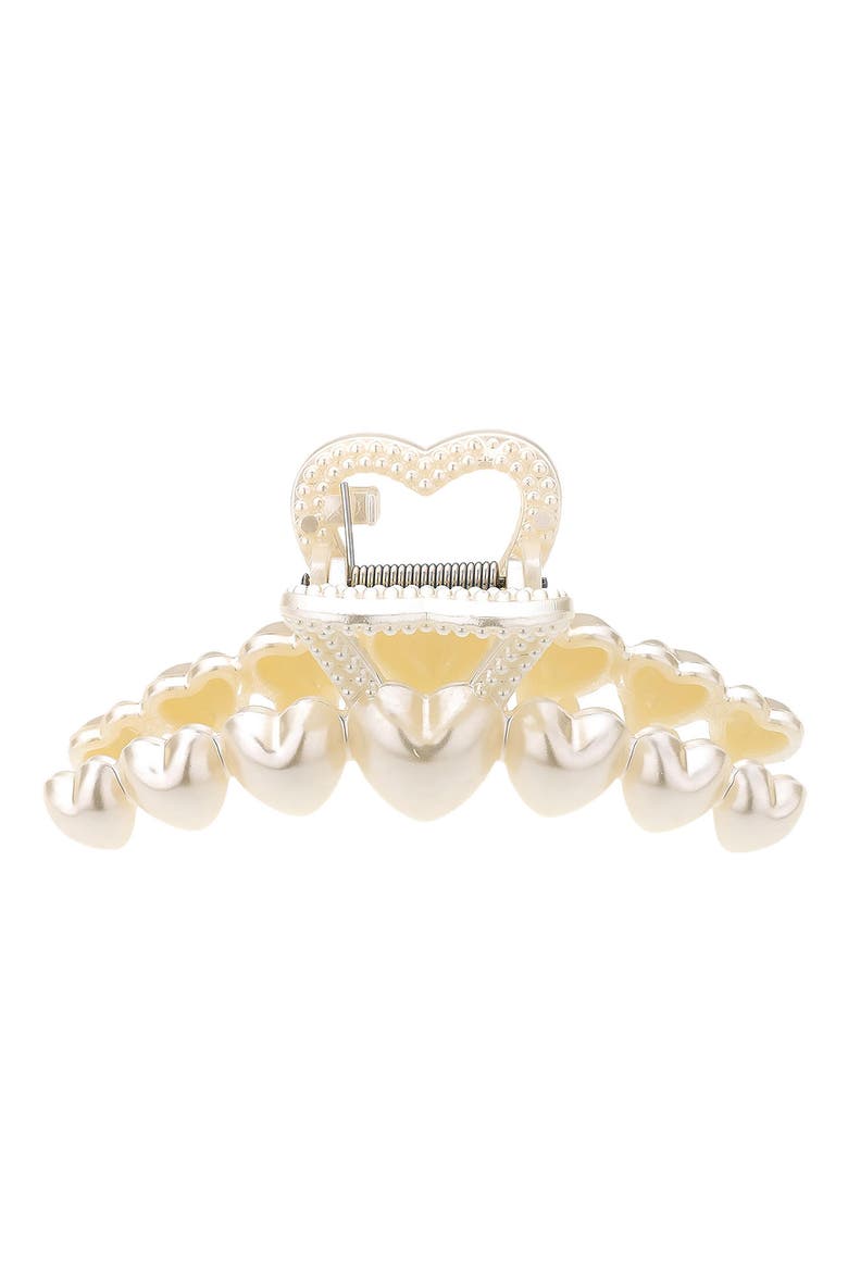 Imitation Pearl Jaw Clip, Main, color, WHITE