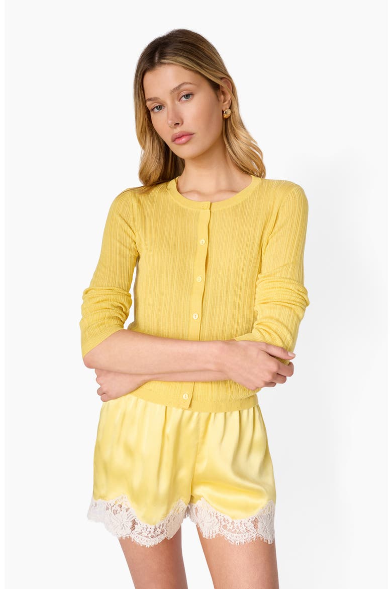 Maura Lightweight Cardigan, Alternate, color, CUSTARD