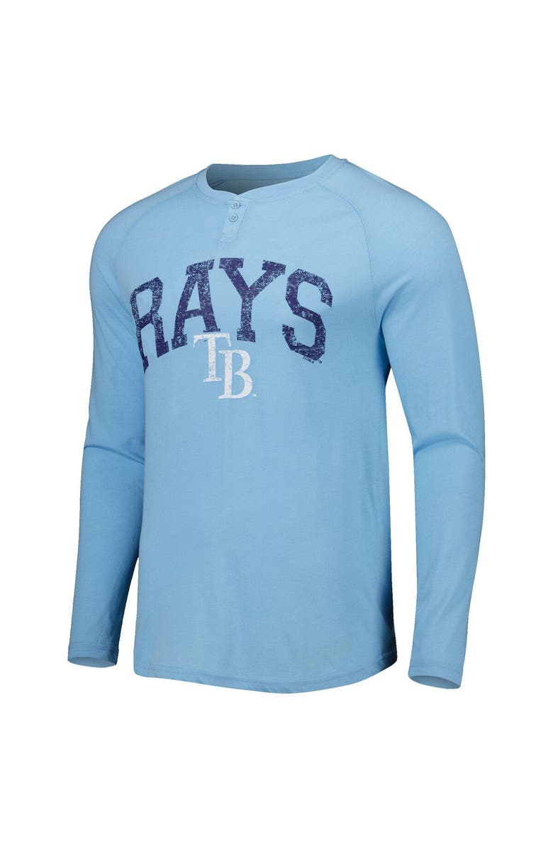 CONCEPTS SPORT Men's Concepts Sport Light Blue Tampa Bay Rays Inertia Raglan Long Sleeve Henley T-Shirt, Alternate, color,
