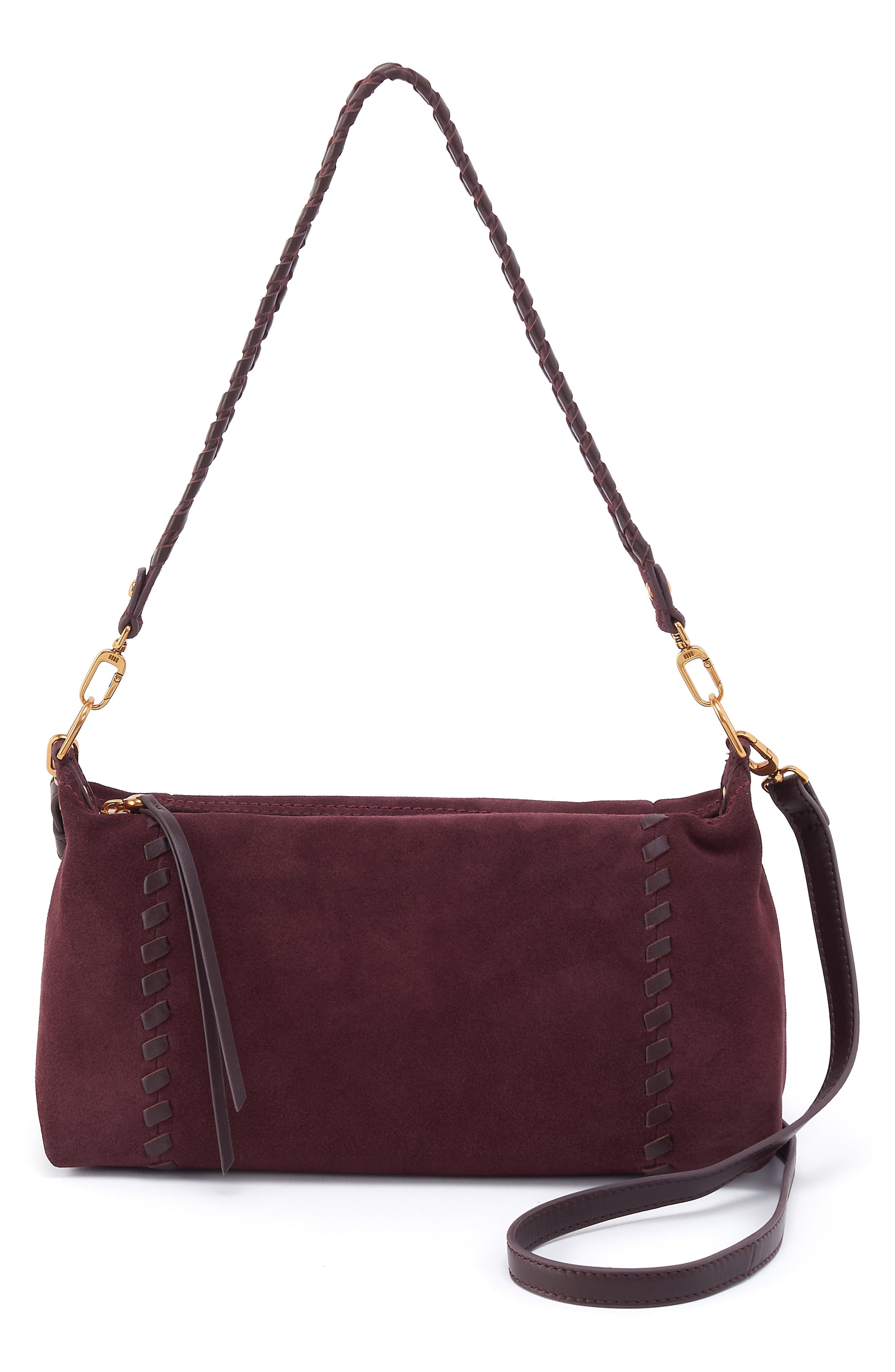 Darcy Leather Shoulder Bag, Main, color, DARK CHERRY
