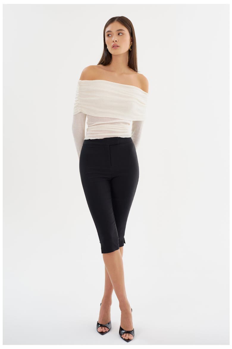 Celine | Stretch Twill Capri, Alternate, color, Black