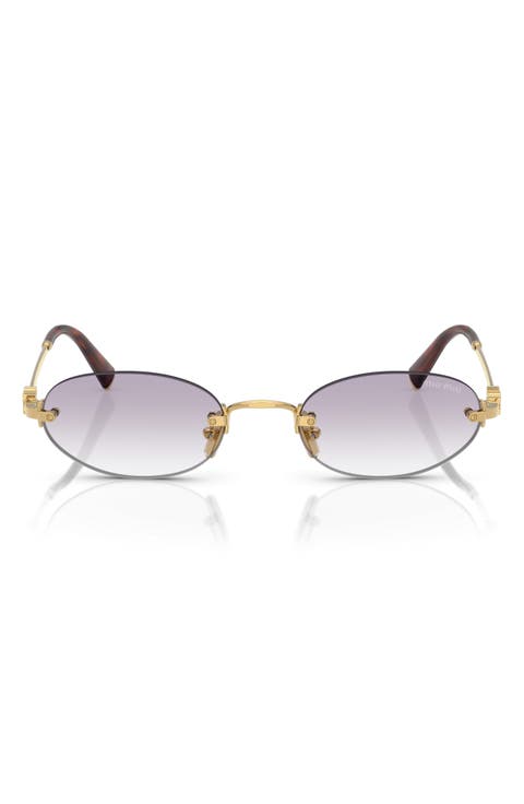 51mm Oval Rimless Sunglasses