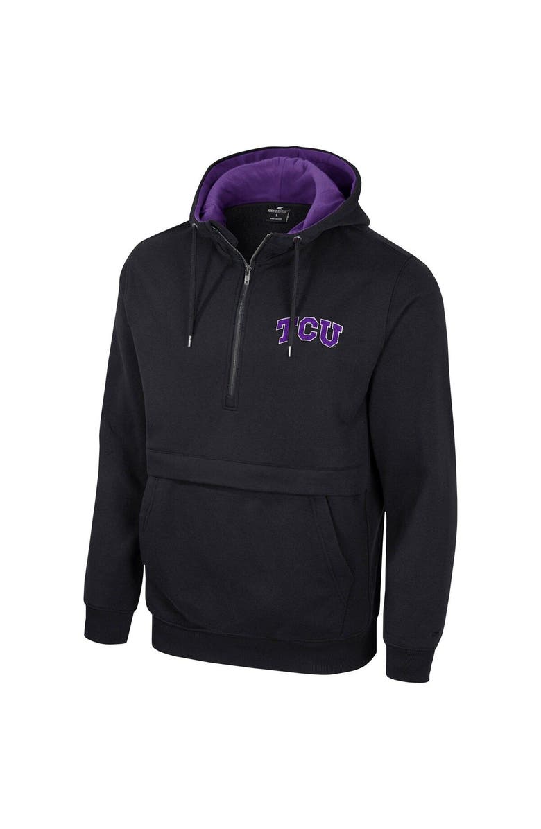 COLOSSEUM Men's Colosseum Black TCU Horned Frogs Half-Zip Hoodie, Alternate, color, Black