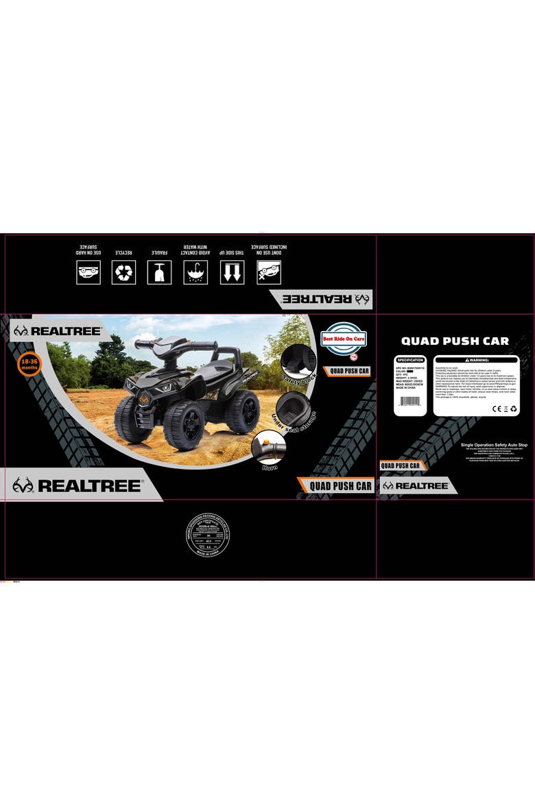 Quad Push Car Black Ride On Toy, Alternate, color, Multicolored