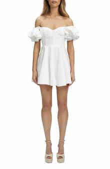 Bardot Sigma Corset Off the Shoulder Linen Minidress