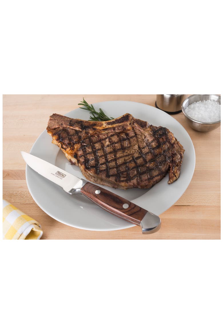 Steakhouse 6-Piece Pakka Wood Steak Knife Set, Alternate, color, RED