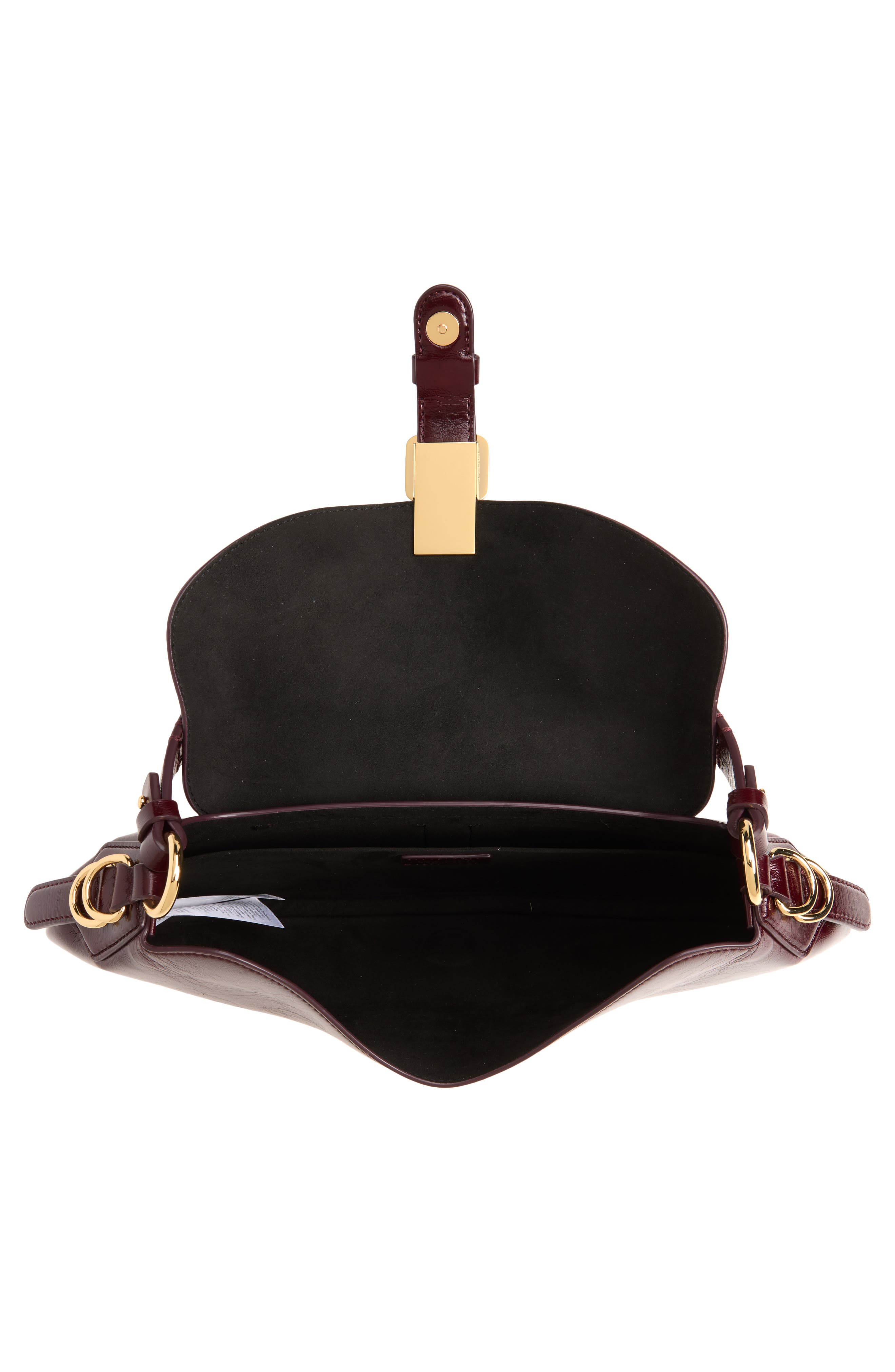 B-Kat Deep Shine Baguette Bag, Alternate, color, BURGUNDY