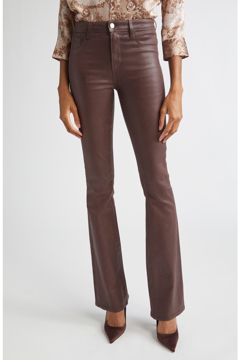 Selma High Waist Baby Boot Jeans, Main, color, CHOCOLATE COATED