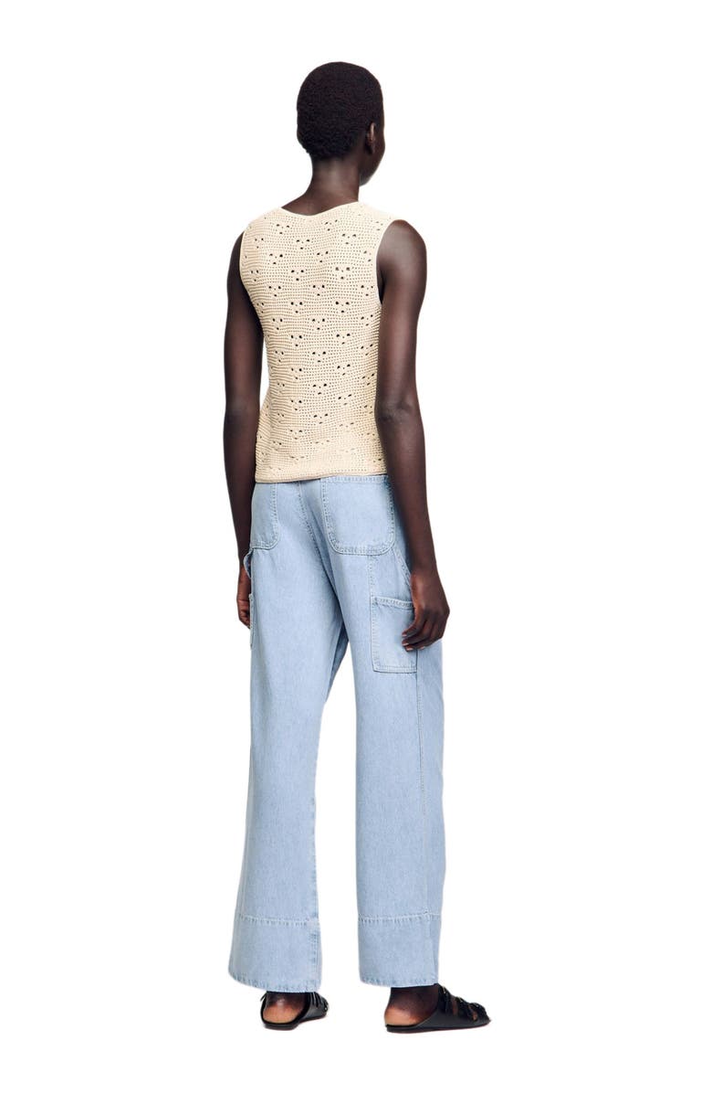 SANDRO Crochet cardigan, Alternate, color, Ecru