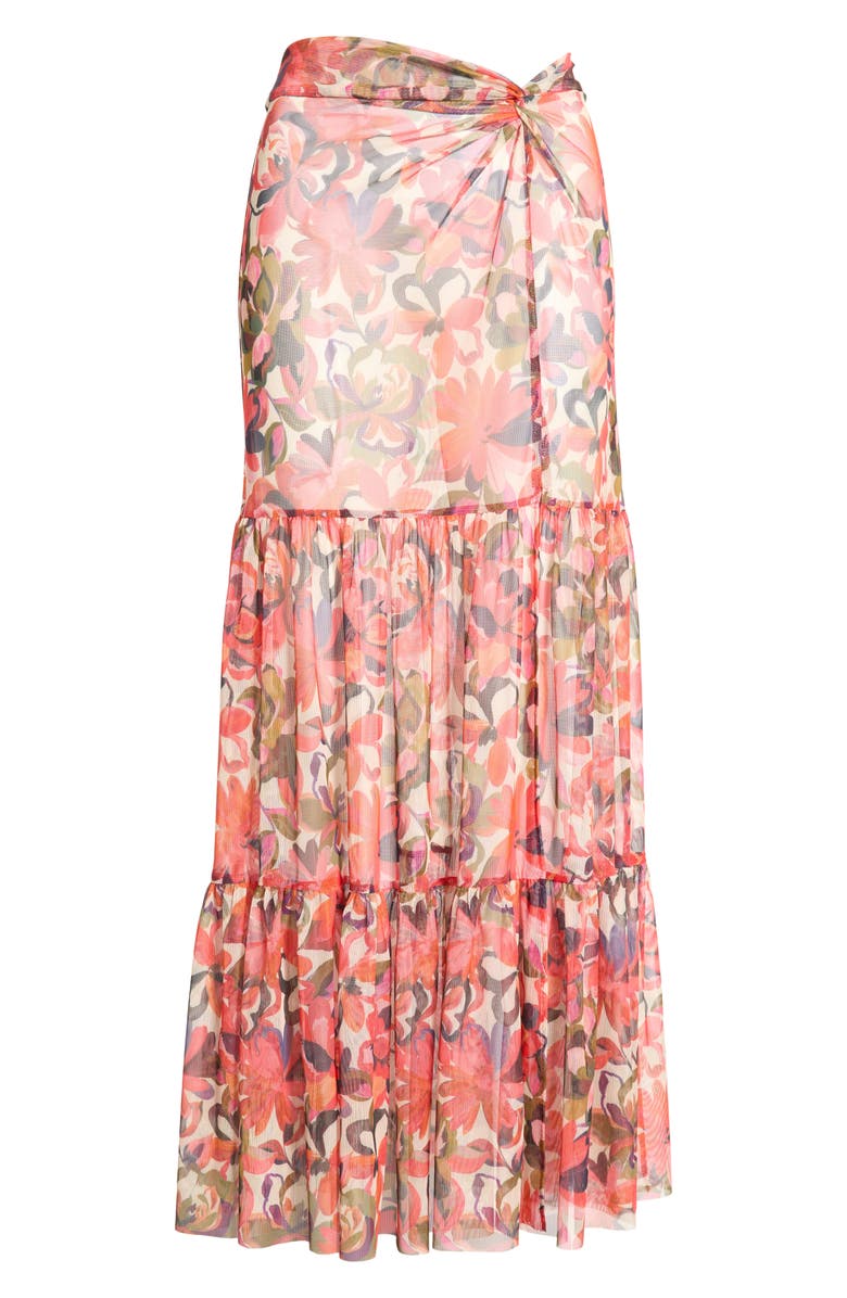 Hutch Sheer Cover-Up Maxi Skirt, Alternate, color, Coral Tropical
