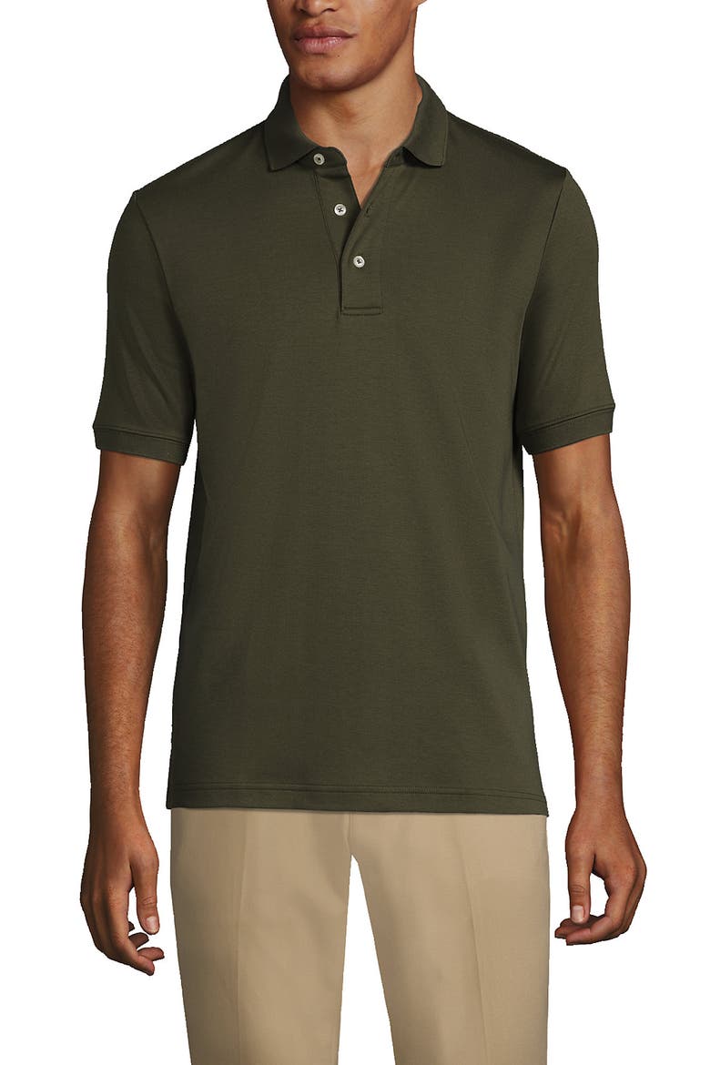 Short Sleeve Cotton Supima Polo Shirt, Main, color, Forest Moss