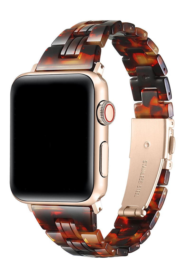 Autumn Resin Apple Watch® Bracelet Watchband, Alternate, color, BROWN TORTOISE