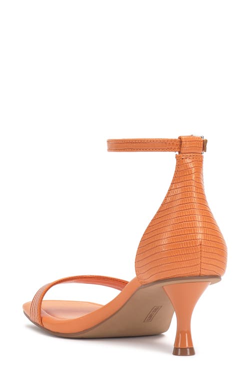 Vince Camuto Vinkely Square Toe Kitten Heel Sandal In Orange