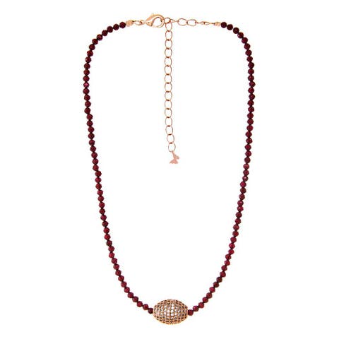 Colored Glass Bead Pave Roller Charm Choker