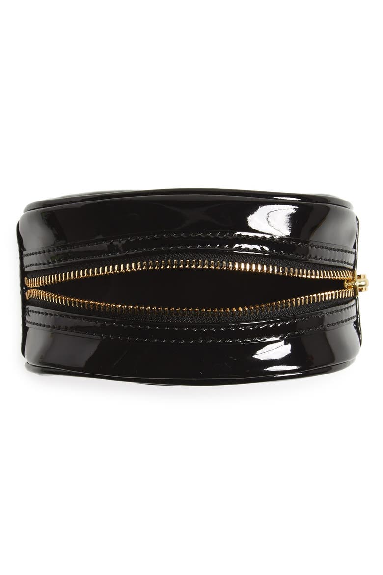 'Small' Patent Cosmetics Case, Alternate, color, BLACK/ BLACK